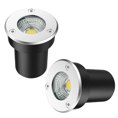 IP67 Luz exterior Blanco cálido COB Luz subterránea Forma redonda Luz subterránea 304 Acero inoxidable LED Negro 80 Watt IP67