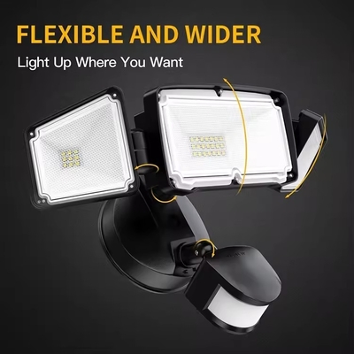 20w 28w 39w Jardín 3 cabezas Luces de seguridad LED Sensor de movimiento Exterior Adjustable LED Luces de inundación IP67 para exteriores