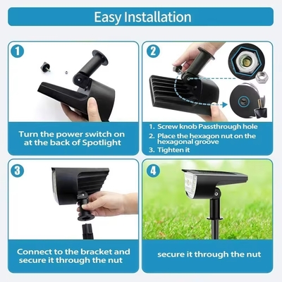 Lámparas solares impermeables de ahorro de energía para jardín Función automática 6-8 horas Tiempo de carga