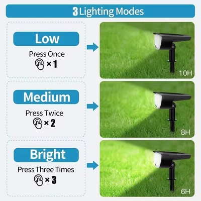 Larga vida útil Luces solares impermeables para jardín Función automática 6-8 horas Tiempo de carga