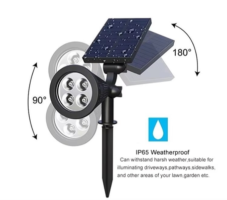 Larga vida útil Luces solares impermeables para jardín Función automática 6-8 horas Tiempo de carga