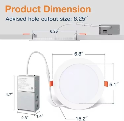 luminarias de techo interiores de 9W 12W y AC85-265V de voltaje de entrada montadas en la pared