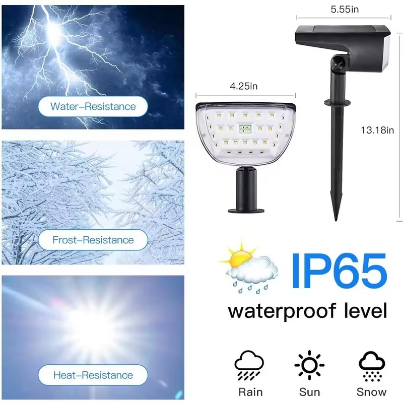 Lámparas solares impermeables de ahorro de energía para jardín Función automática 6-8 horas Tiempo de carga